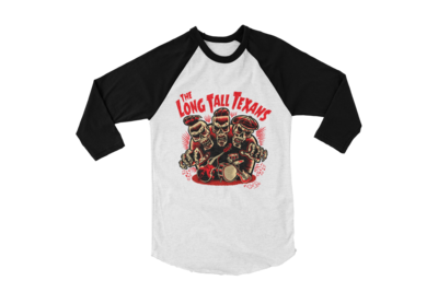 LONG TALL TEXANS &quot;3 skulls&quot; BASEBALL LONG SLEEVE By SOL RAC UNISEX