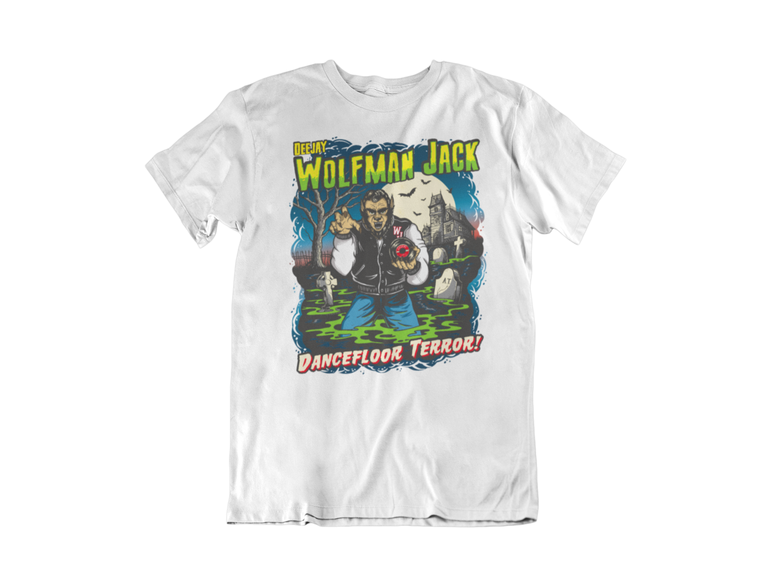 Wolfman Jack Dj tshirt for MEN, Colour: WHITE, Size: Large