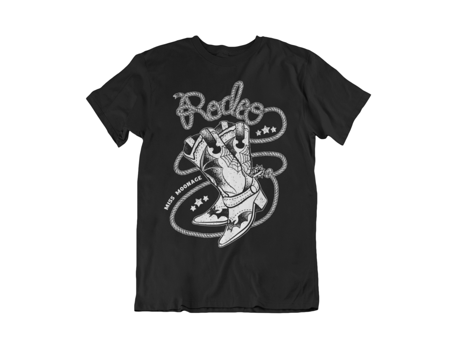 RODEO FROM HELL by MISS MOONAGE tshirt for MEN, Colour: BLACK, Size: Large
