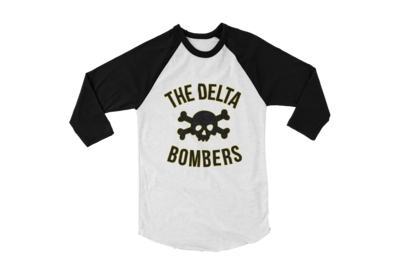 THE DELTA BOMBERS &quot;Skull classic logo&quot; BASEBALL LONG SLEEVE UNISEX