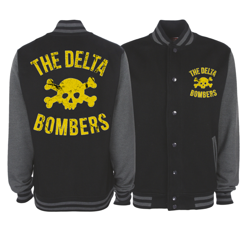 THE DELTA BOMBERS "Skull Classic logo" VARSITY JACKET UNISEX