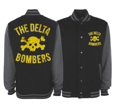 THE DELTA BOMBERS &quot;Skull Classic logo&quot; VARSITY JACKET UNISEX