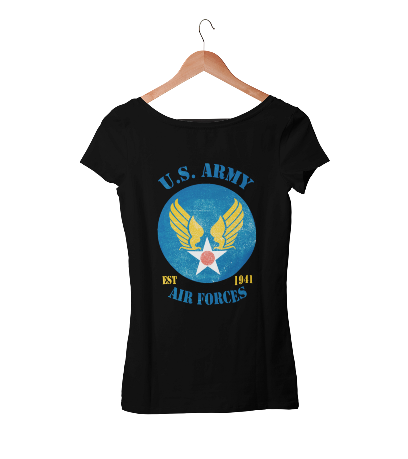 U.S. ARMY AIR FORCES Tshirt WOMAN, Colour: BLACK, Size: Large