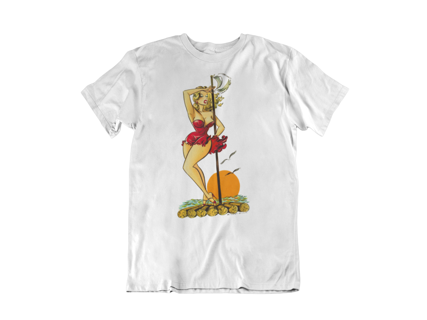 CAST AWAY PIN UP T-SHIRT FOR MEN, Size: Small