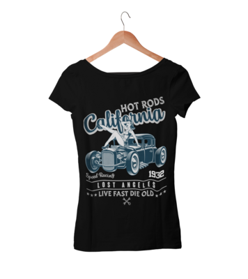 CALIFORNIA HOT RODS T-SHIRT FOR WOMEN