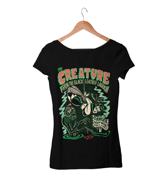 CREATURE FROM BLACK LEATHER T-SHIRT WOMAN BY SOL RAC