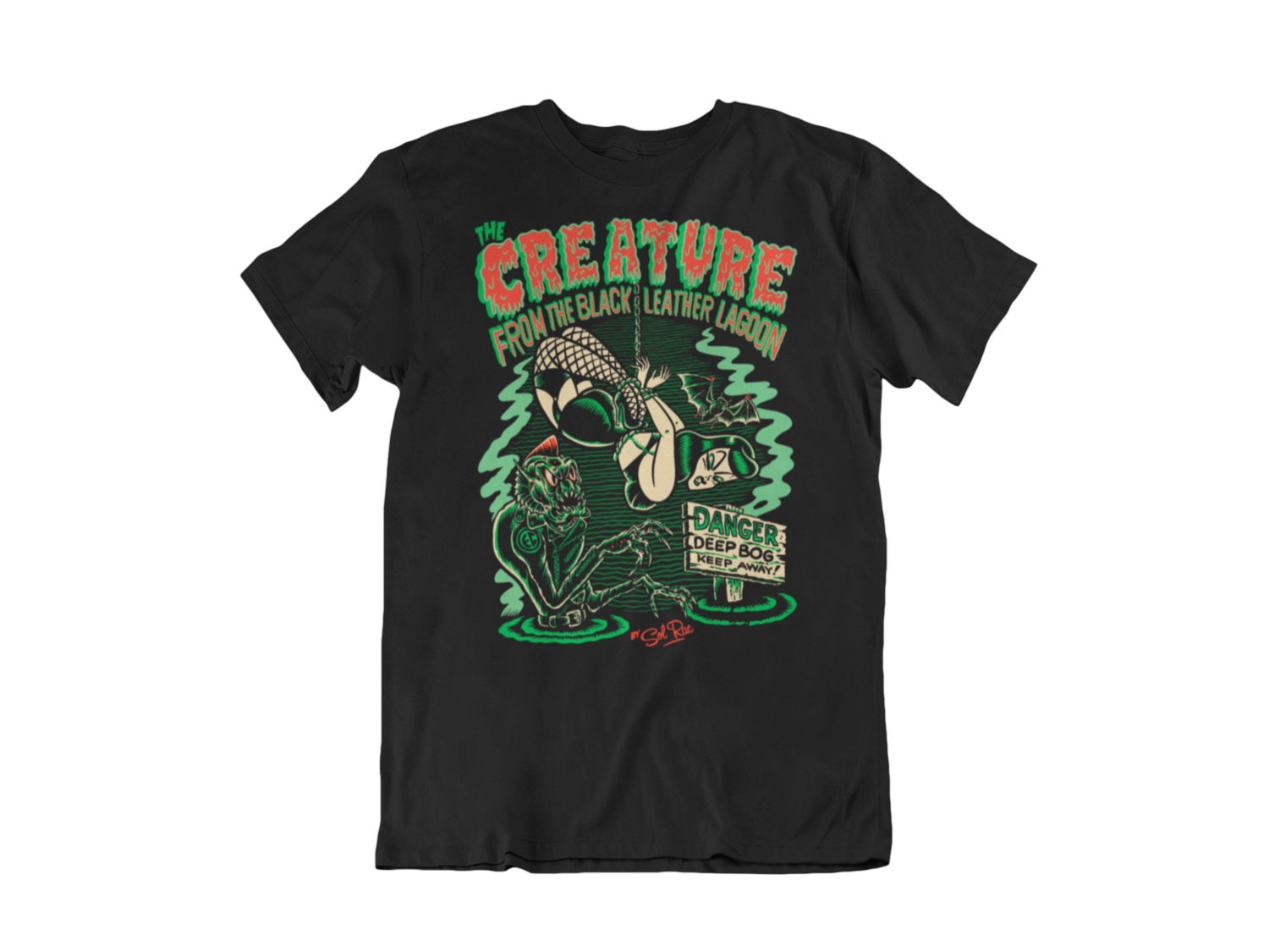 CREATURE FROM BLACK LEATHER T-SHIRT MAN BY SOL RAC