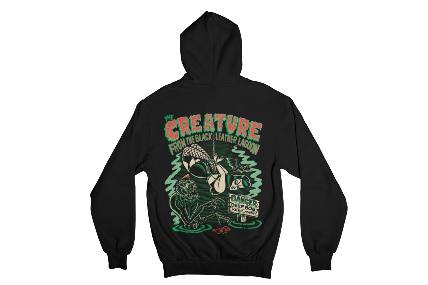 CREATURE FROM BLACK LEATHER HOODIE ZIP for WOMEN by SOL RAC