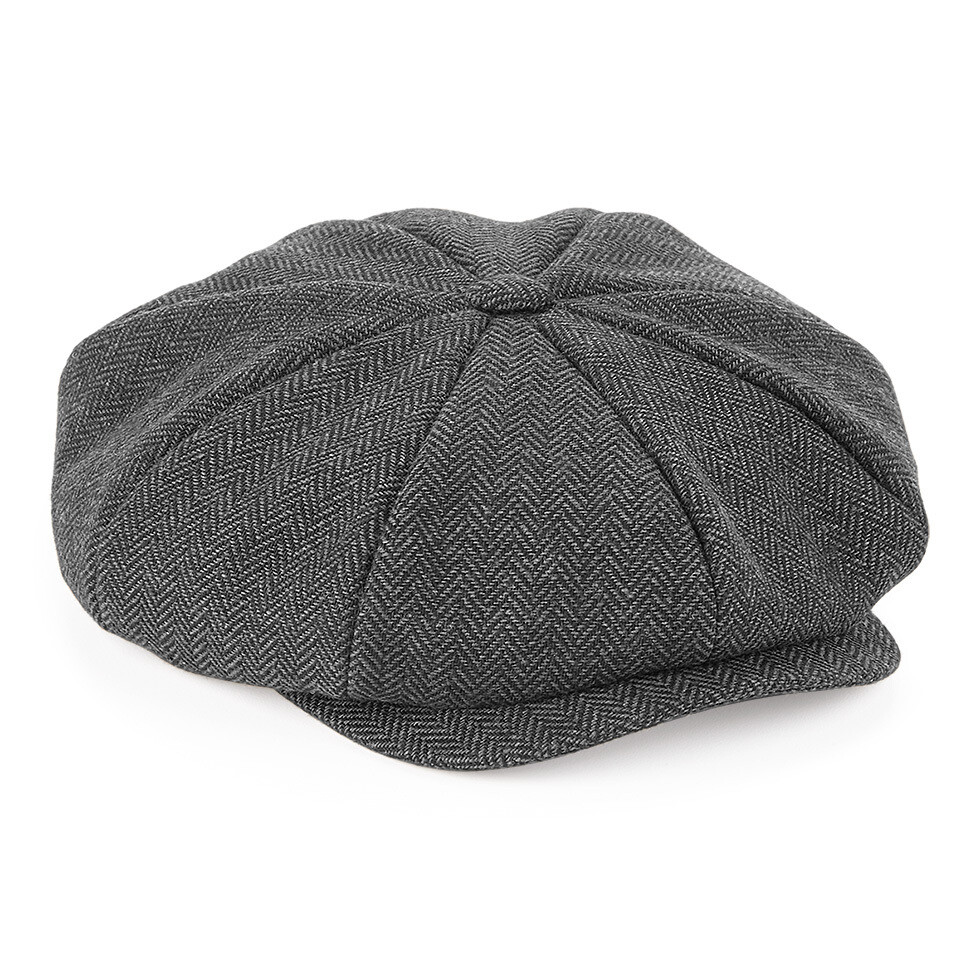 Bakerboy traditional cap, Colour: Charcoal, Size: S/M