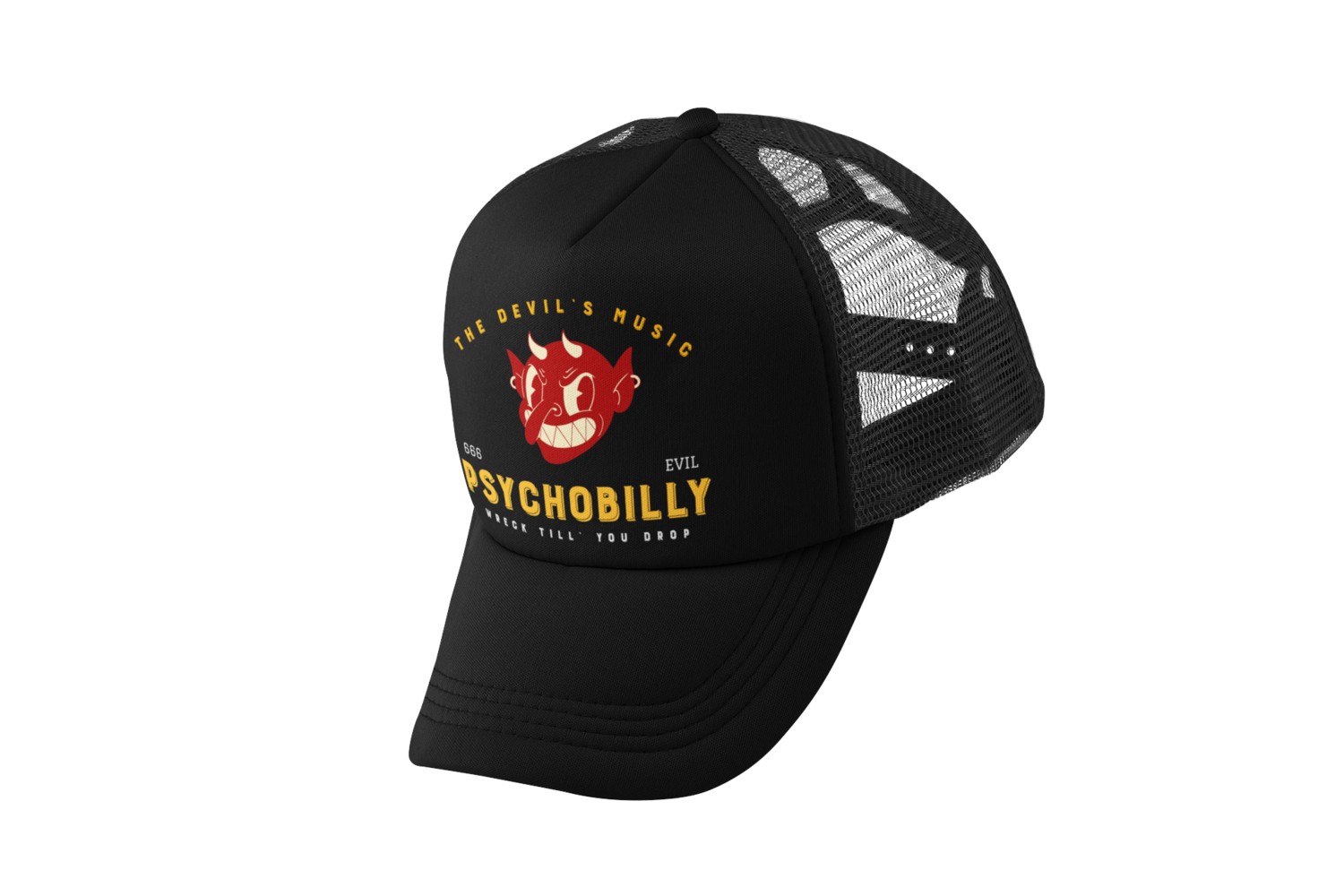 ​DEVIL´S MUSIC PSYCHOBILLY TRUCKER CAP, COLOUR: BLACK