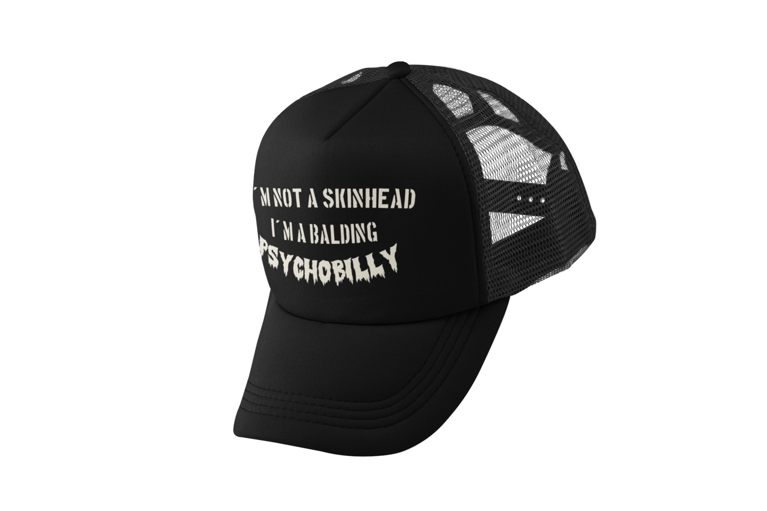 I´M NOT A SKINHEAD TRUCKER CAP, COLOUR: BLACK