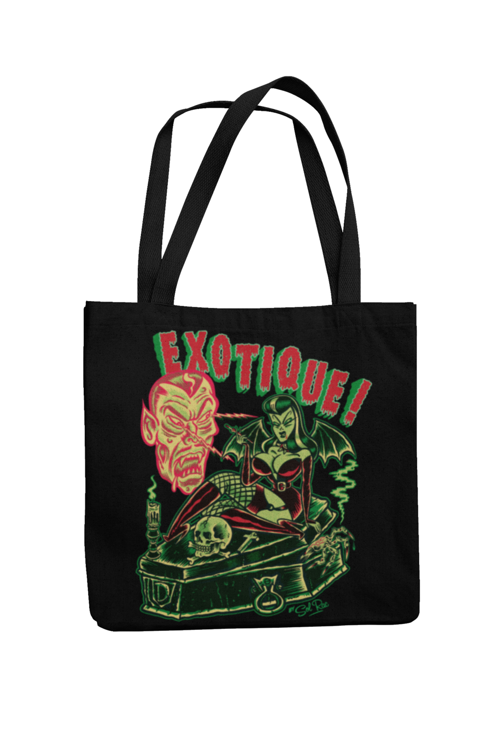 EXOTIQUE ! Cotton Bag  logo design SOL RAC, Colour: Black