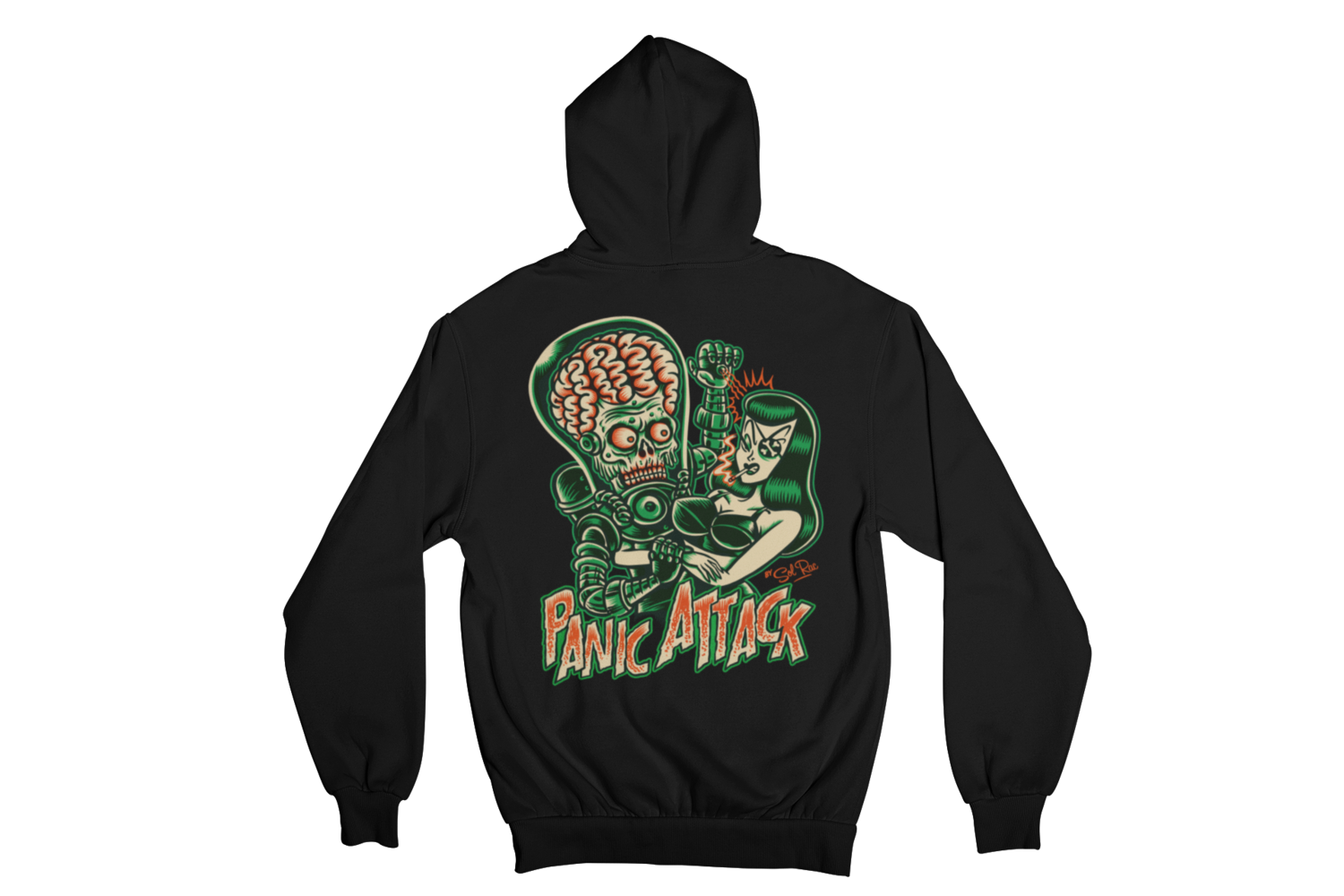 PANIC ATTACK ! HOODIE ZIP for WOMEN by SOL RAC