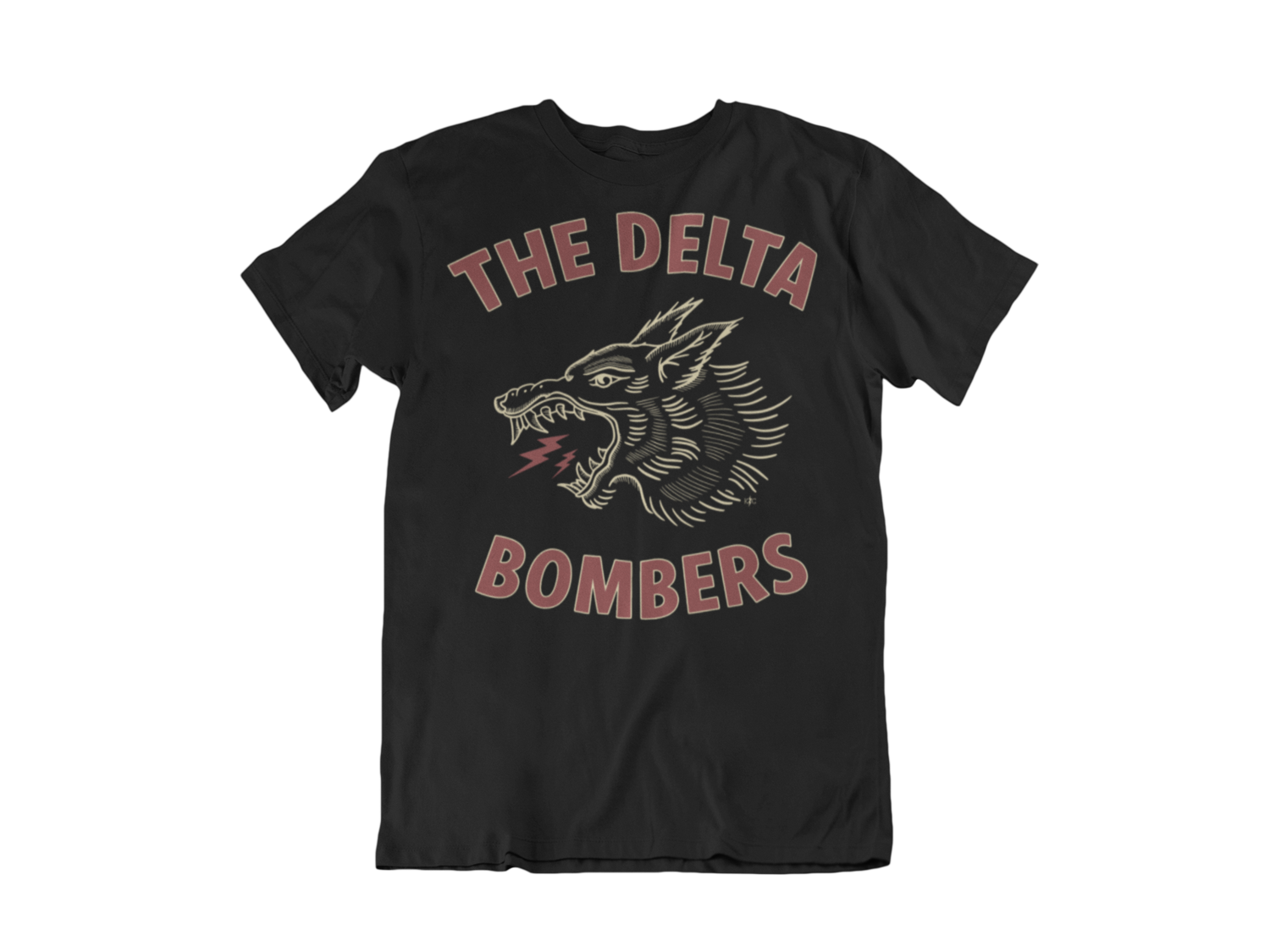 THE DELTA BOMBERS T-SHIRT &quot;RED WOLF&quot; for MEN, Size: Small