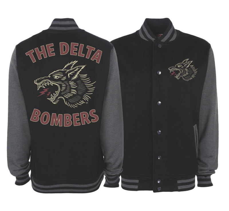 THE DELTA BOMBERS "Red Wolf" VARSITY JACKET UNISEX