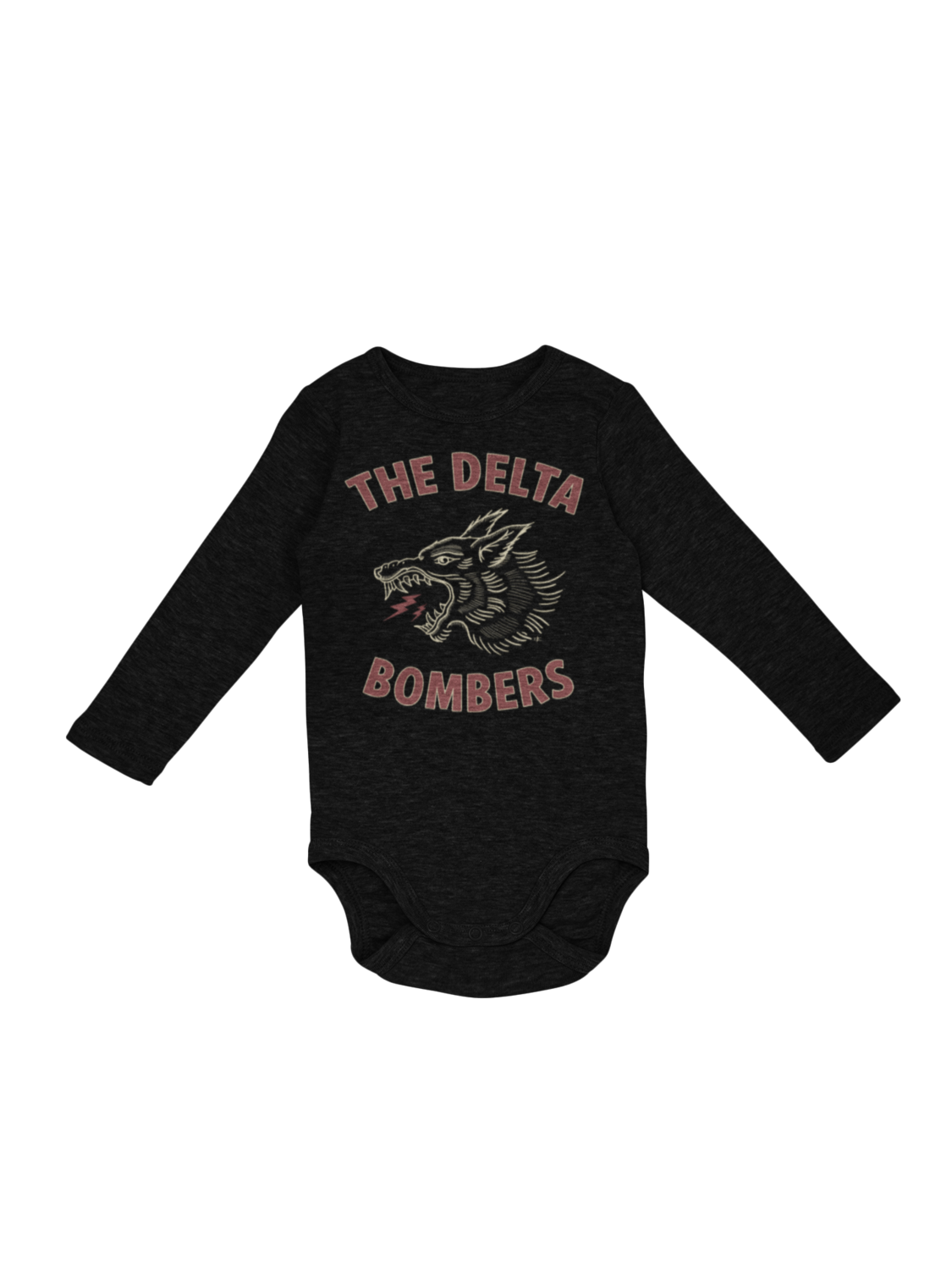 THE DELTA BOMBERS "Red Wolf" BABY ONIESE
