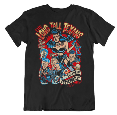 LONG TALL TEXANS T-SHIRT &quot;SEX &amp; BEER &amp; PSYCHOBILLY&quot; for MEN