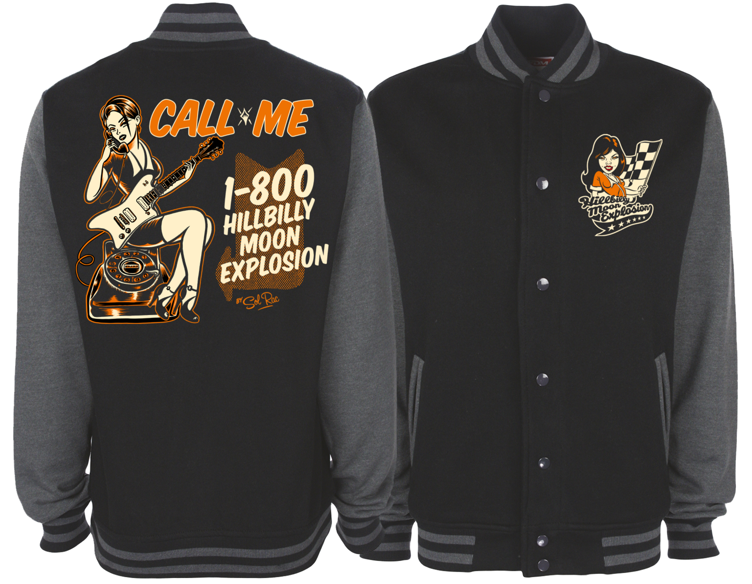 HILLBILLY MOON EXPLOSION &quot;Call Me&quot; VARSITY JACKET UNISEX