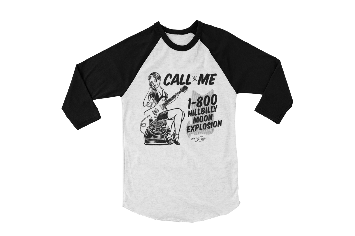 HILLBILLY MOON EXPLOSION &quot;Call Me&quot; BASEBALL LONG SLEEVE UNISEX, Size: Small