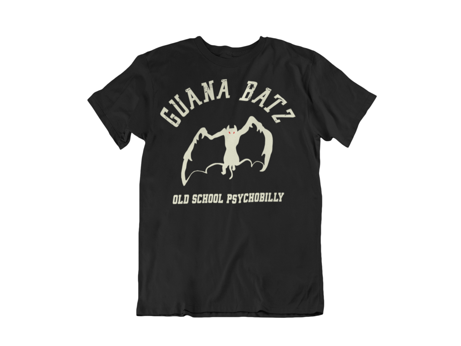 GUANA BATZ T-SHIRT &quot;OLD SCHOOL PSYCHOBILLY&quot; for MEN, Colour: BLACK, Size: Small