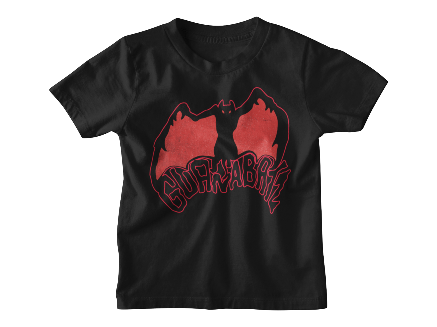 GUANA BATZ &quot;Classic logo&quot; T-SHIRT KIDS, Colour Logo: Red &amp; Black, Colour t-shirt: Black, Size: 3/4 years