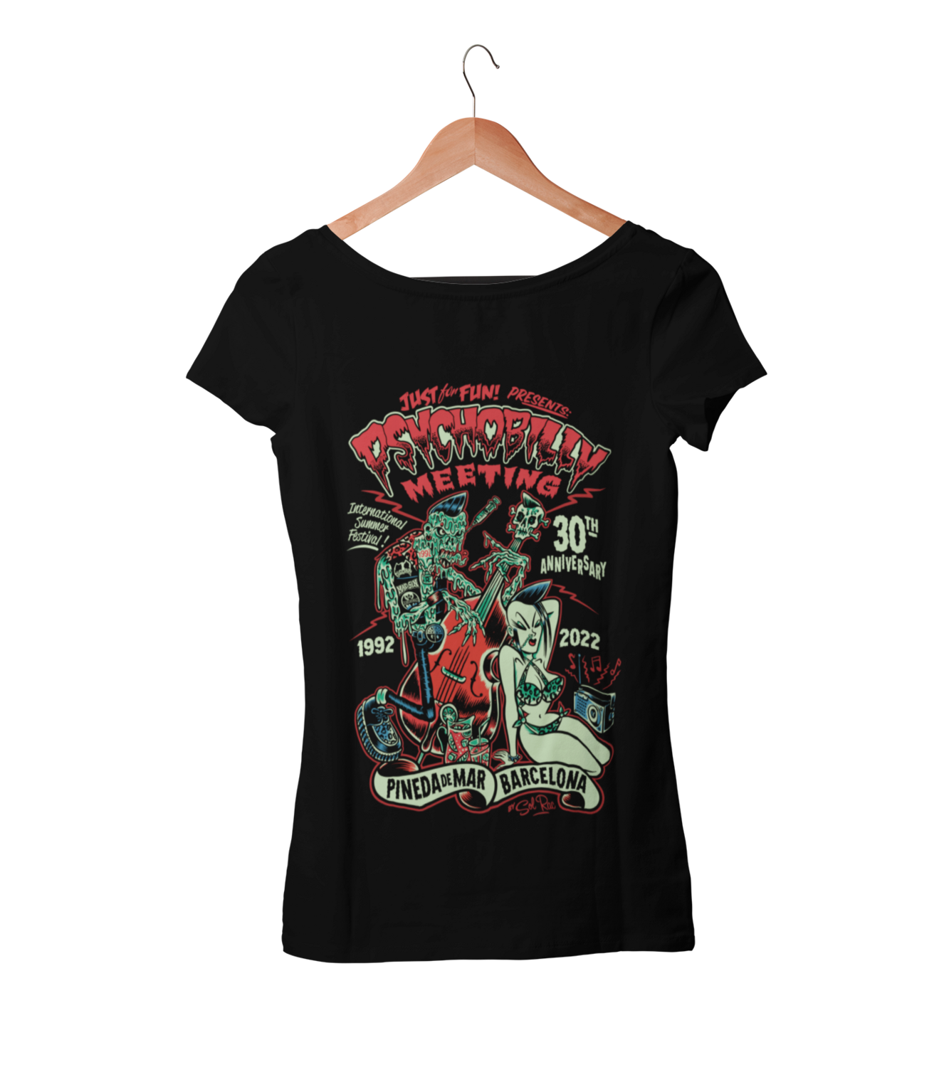 PSYCHOBILLY MEETING 2022 T-SHIRT WOMAN BY SOLRAC, Colour: BLACK, Size: Large