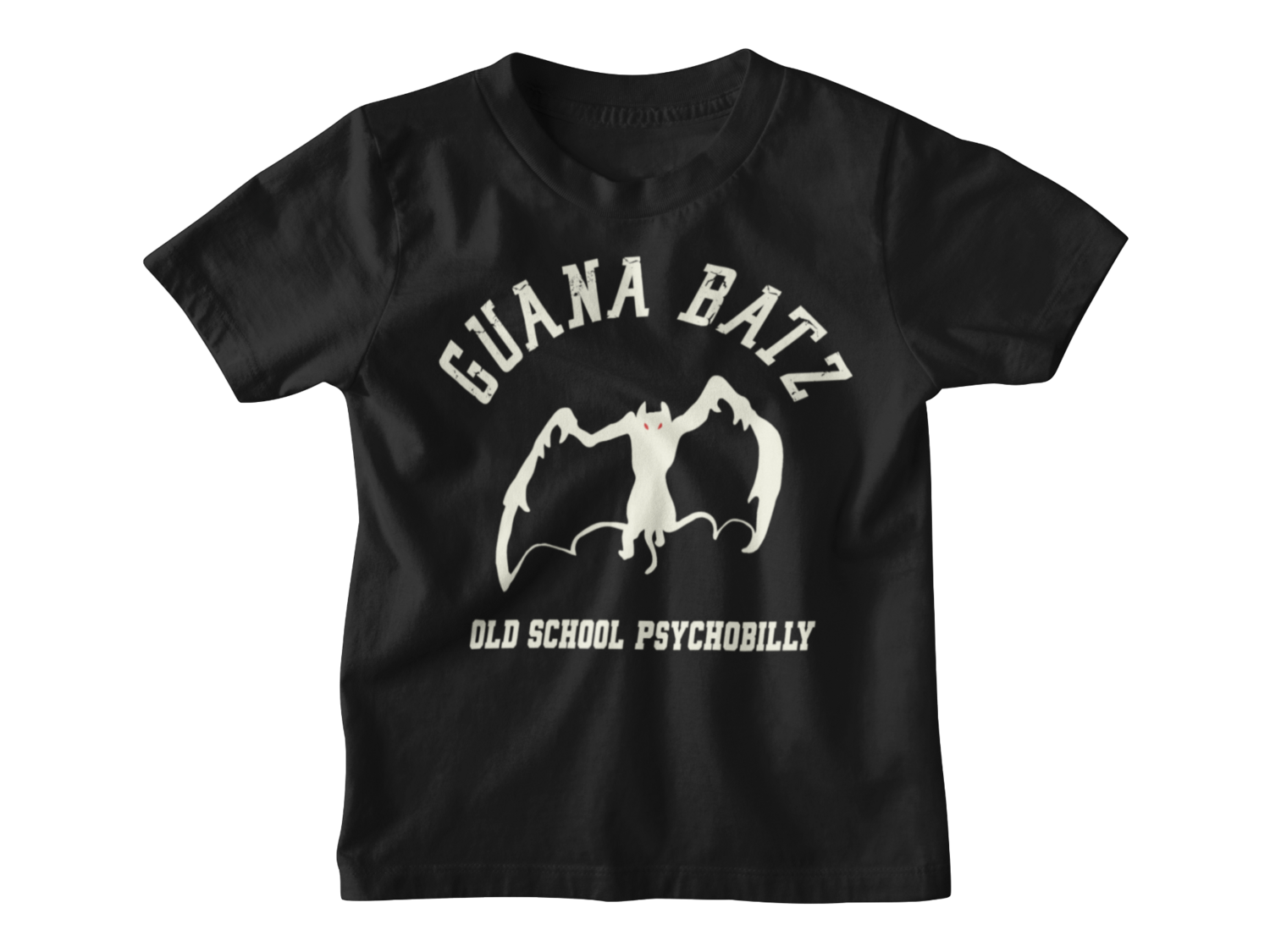 GUANA BATZ &quot;Old School Psychobilly&quot; T-SHIRT KIDS, Colour: Black, Size: 3/4 years