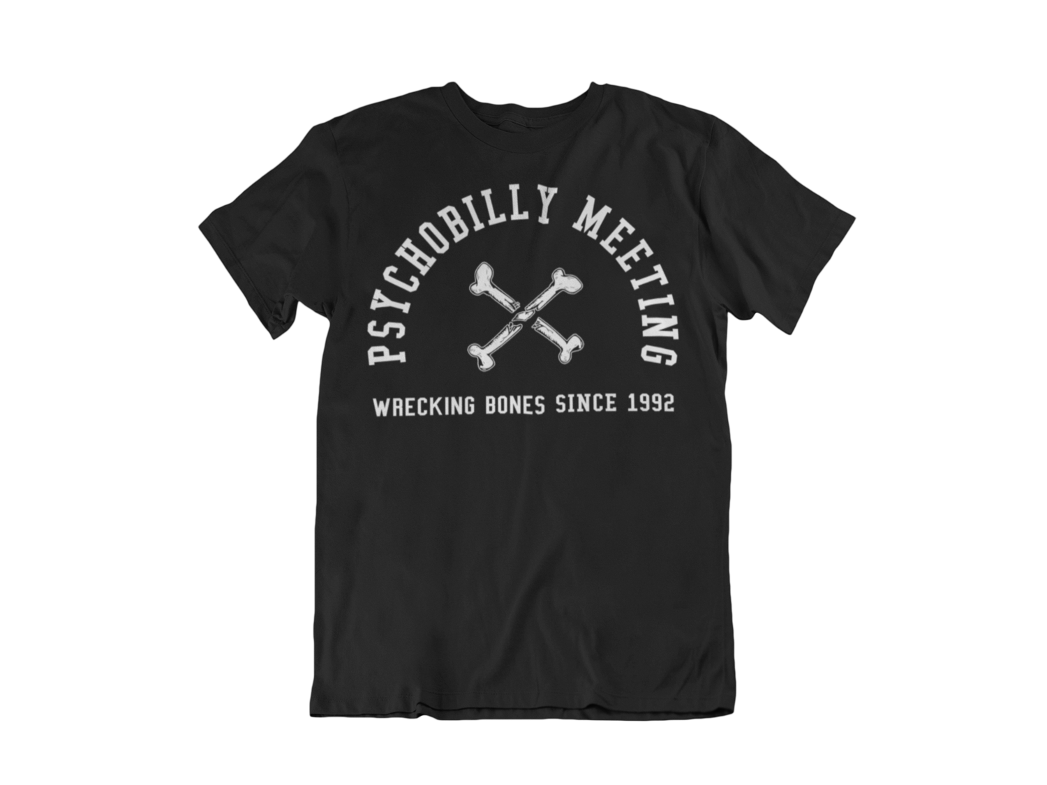 PSYCHOBILLY MEETING WRECKING BONES t-shirt men, Colour: Black, Size: Large