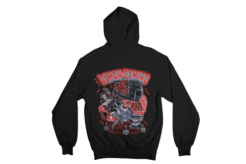 DEMON IS COMING HOODIE ZIP for MEN by SOL RAC