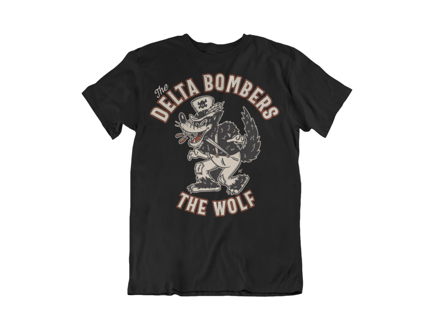 THE DELTA BOMBERS T-SHIRT "CARTOON WOLF" for MEN