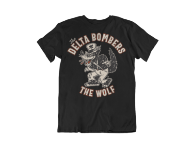 THE DELTA BOMBERS T-SHIRT &quot;CARTOON WOLF&quot; for MEN