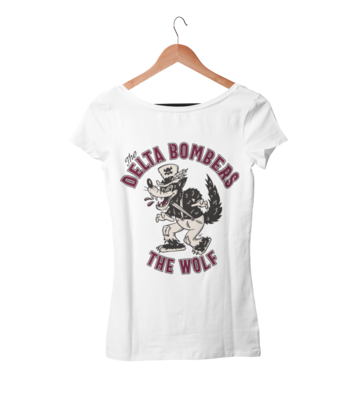 THE DELTA BOMBERS T-SHIRT &quot;CARTOON WOLF&quot;  WOMEN