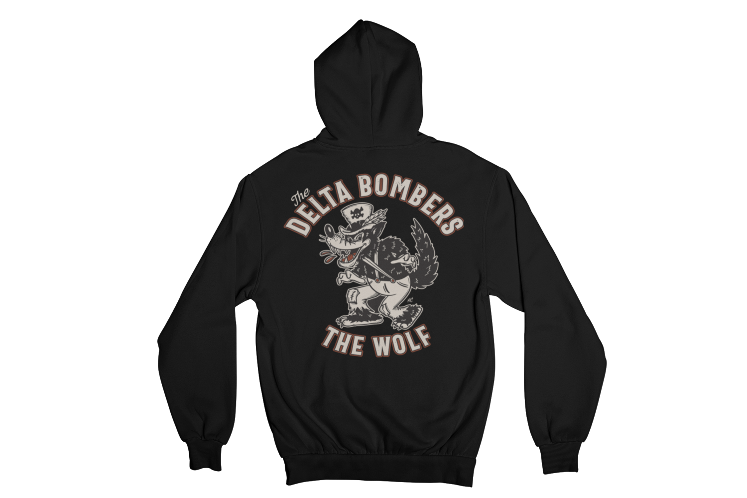 THE DELTA BOMBERS "CARTOON WOLF" HOODIE ZIP for MEN