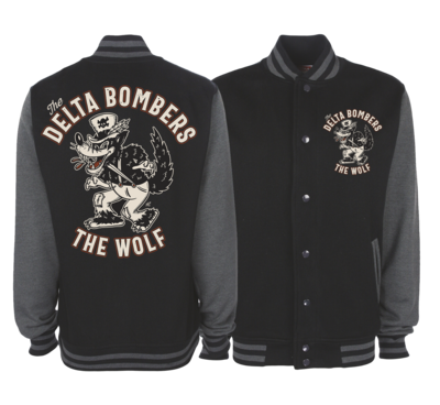 THE DELTA BOMBERS &quot;Cartoon Wolf&quot; VARSITY JACKET UNISEX