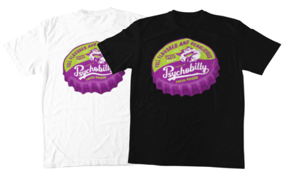 PSYCHOBILLY FRESH POISON BOTTLE CAP T-SHIRT MAN BY NANO BARBERO