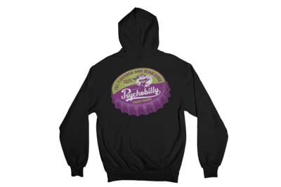 PSYCHOBILLY FRESH POISON BOTTLE CAP HOODIE ZIP for WOMEN by NANO BARBERO