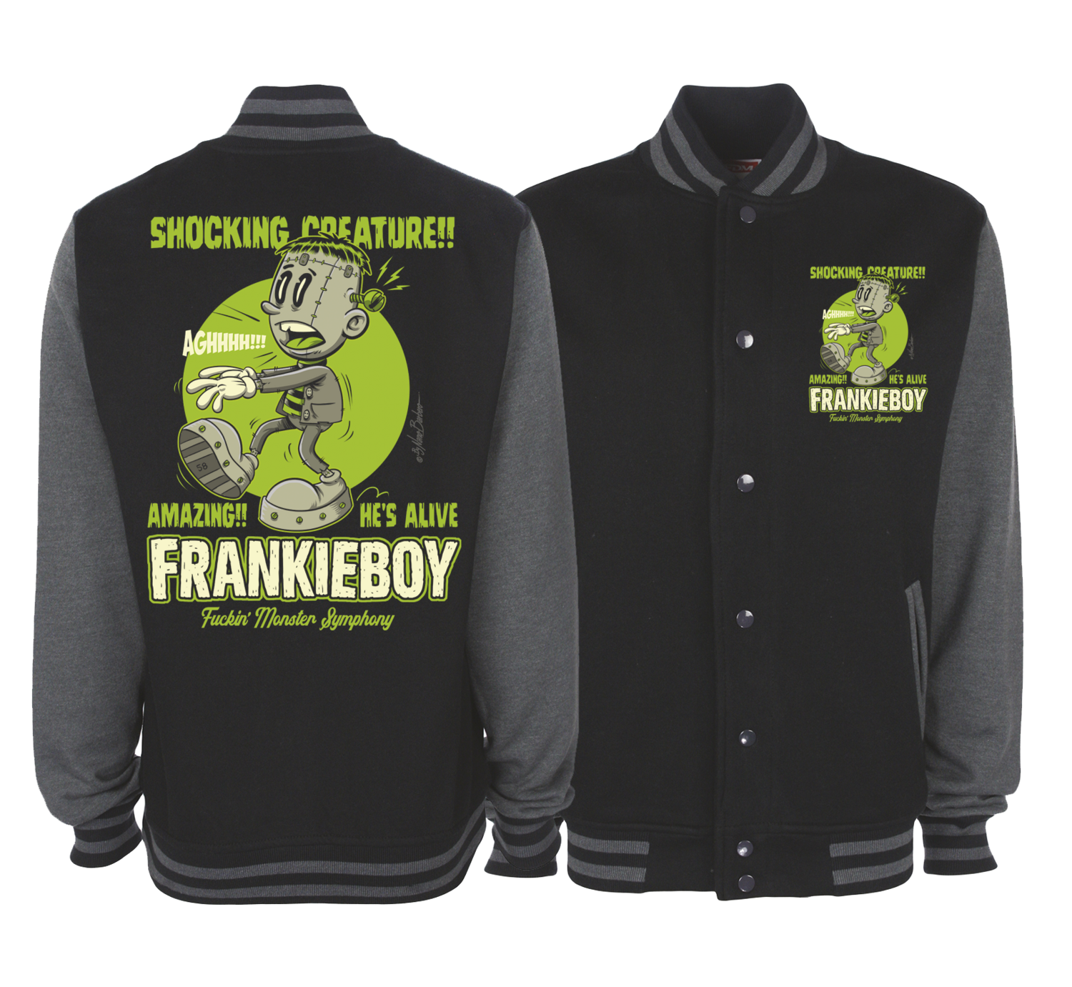 FRANKIE BOY VARSITY JACKET UNISEX BY NANO BARBERO, Size: Small