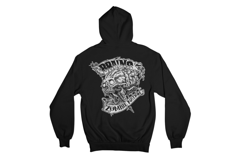 THE BRAINS "ZOMBIE NATION" HOODIE ZIP for MEN