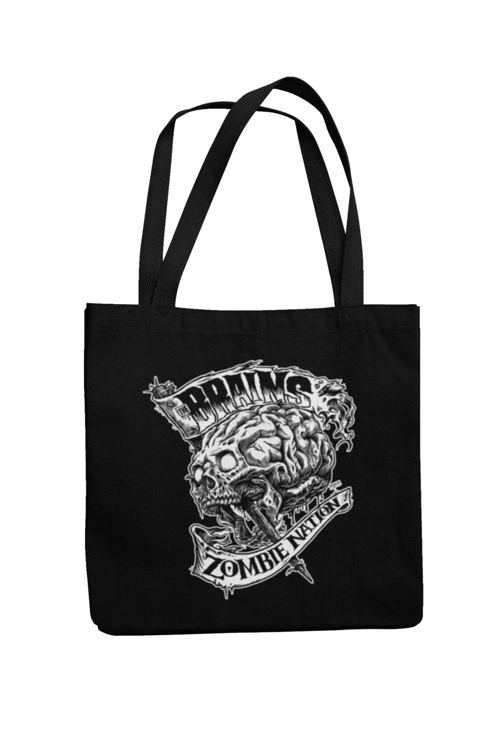 THE BRAINS Cotton Bag  ZOMBIE NATION, Colour: Black