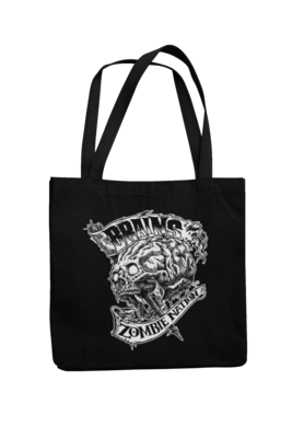 THE BRAINS Cotton Bag  ZOMBIE NATION