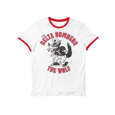 THE DELTA BOMBERS RINGER &quot;CARTOON WOLF&quot; UNISEX
