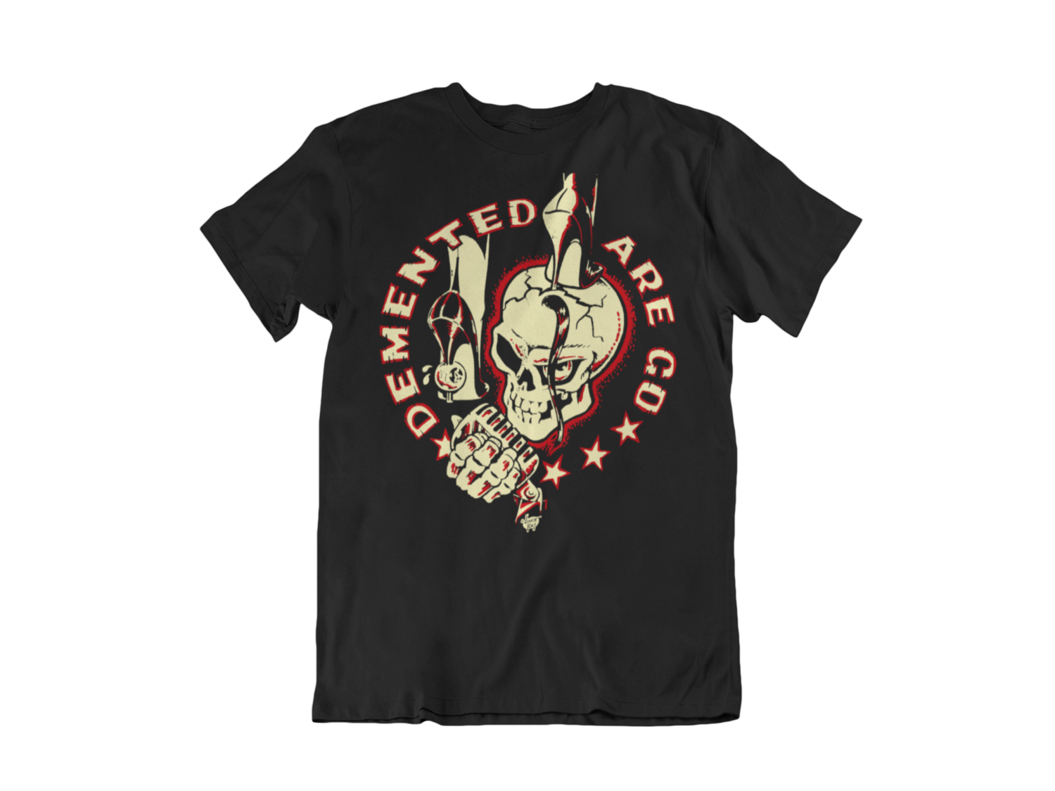 DEMENTED ARE GO &quot;Stiletto Skull&quot; tshirt for MEN