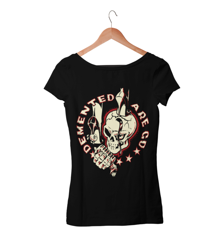 DEMENTED ARE GO &quot;Stiletto Skull&quot; tshirt for WOMEN