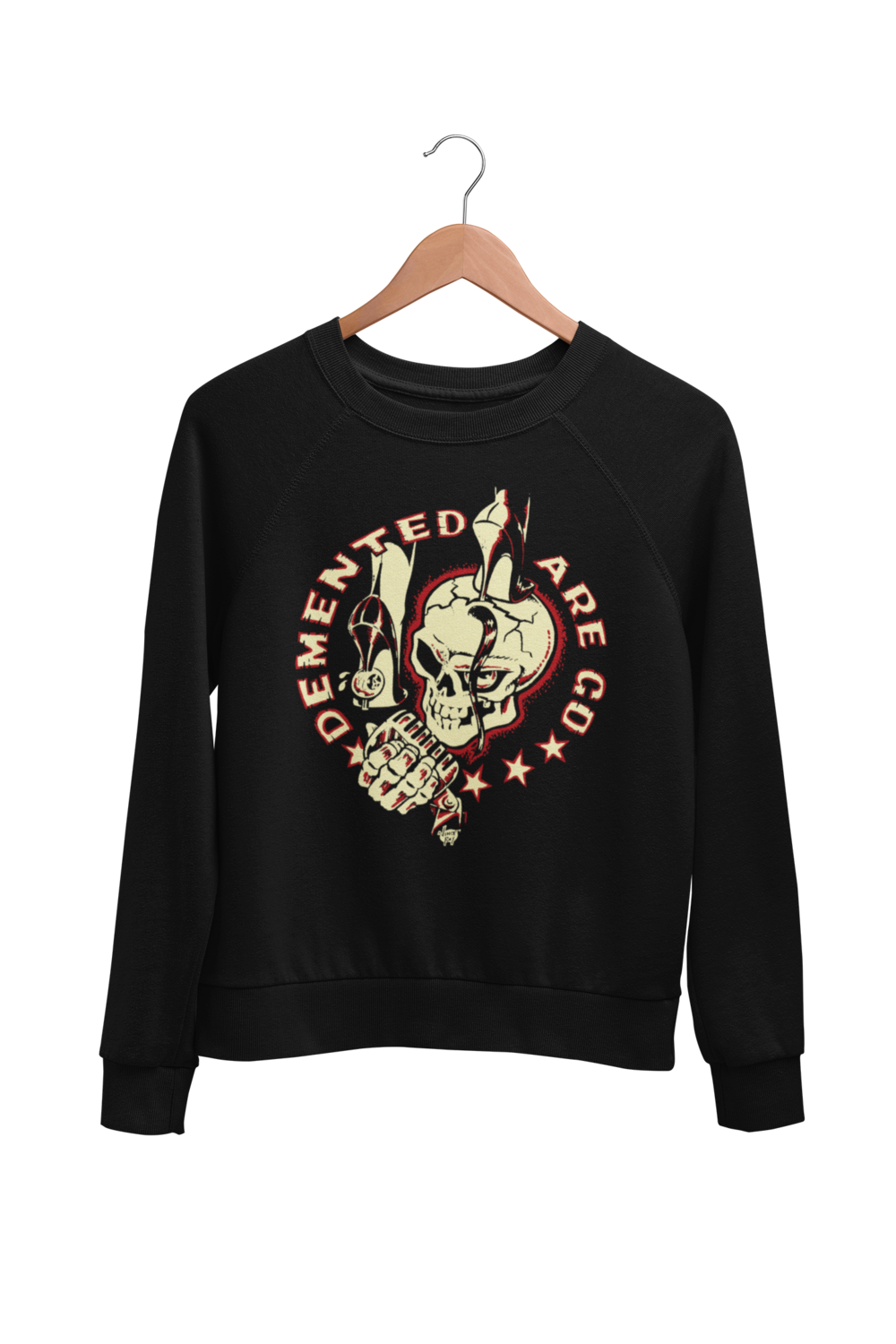 DEMENTED ARE GO &quot;Stiletto Skull&quot; SWEATSHIRT