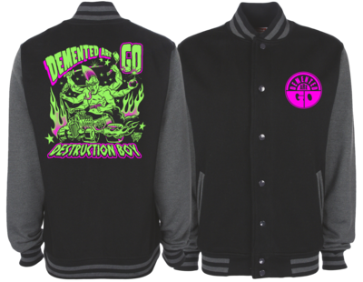 DEMENTED ARE GO &quot;Destruction boy&quot; VARSITY JACKET UNISEX