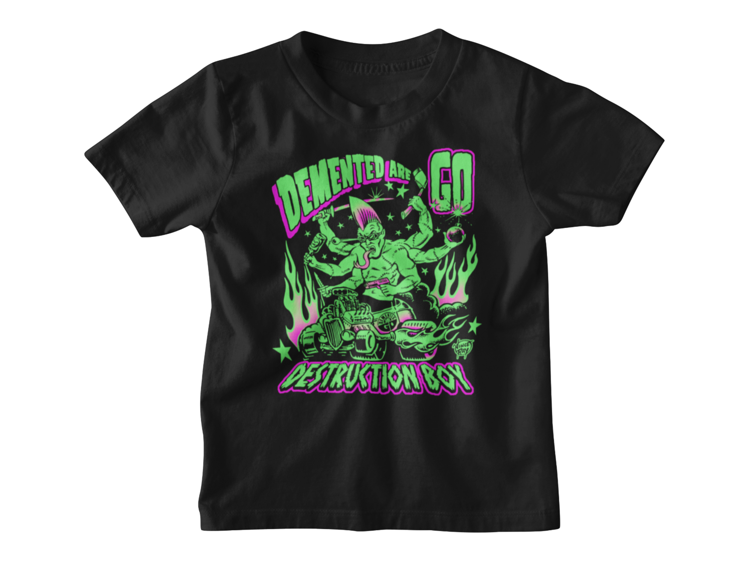 DEMENTED ARE GO &quot;Destruction Boy&quot; T-SHIRT KIDS