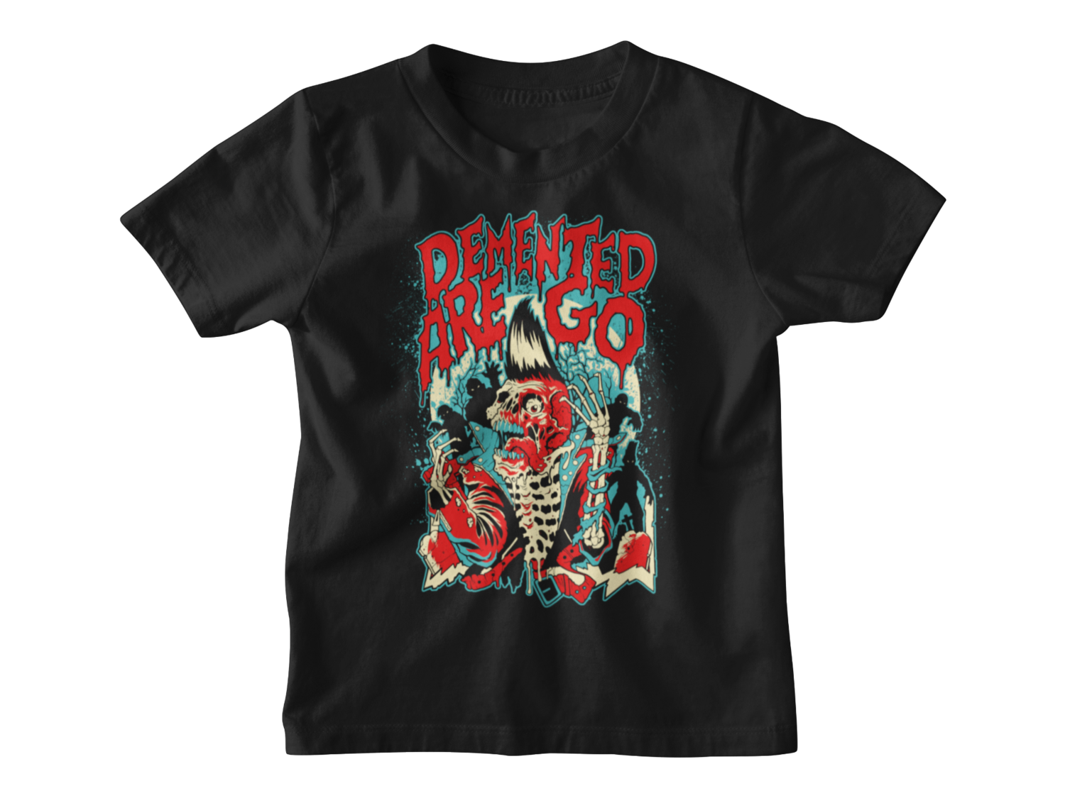 DEMENTED ARE GO &quot;Psycho Skull&quot; T-SHIRT KIDS, Size: 3/4 years