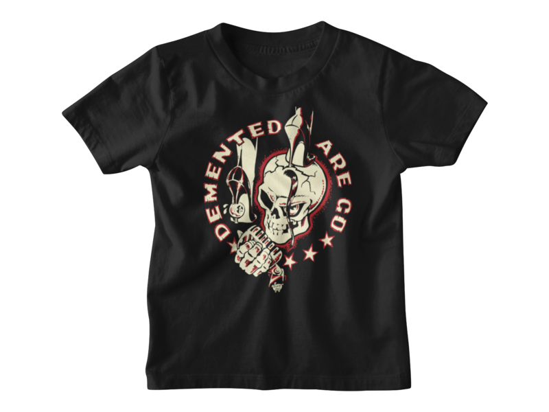 DEMENTED ARE GO &quot;Stiletto Skull&quot; T-SHIRT KIDS