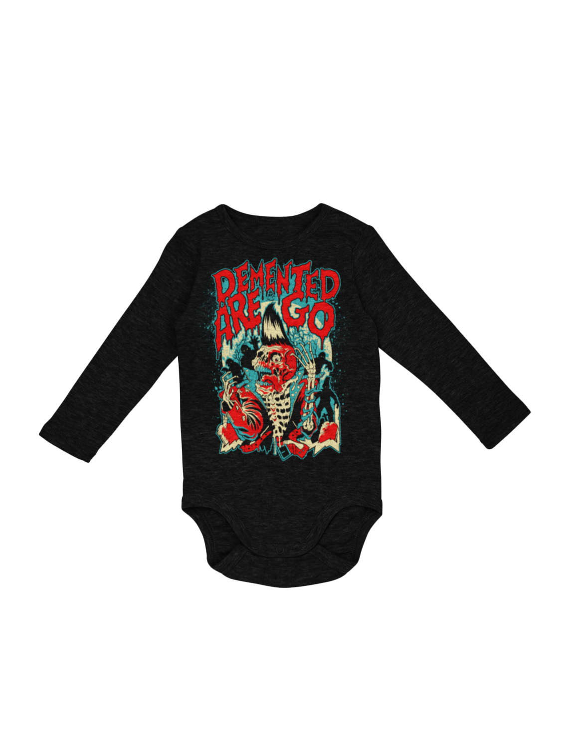 DEMENTED ARE GO &quot;Psycho Skull&quot; BABY ONIESE