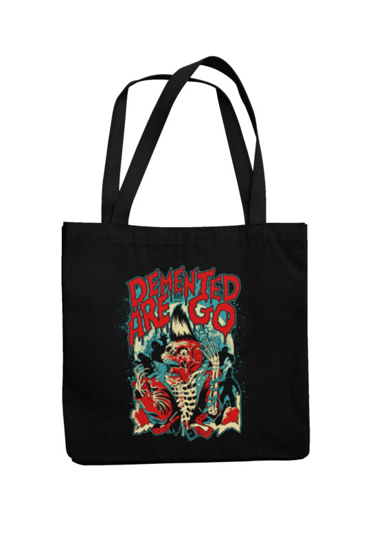 DEMENTED ARE GO Cotton Bag Psycho skull